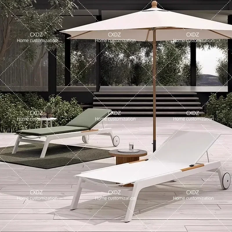 Outdoor Sun Lounger Poolside Beach Chair Waterproof Leisure Recliner for Hotel Courtyard Waterfront Swimming Pool Garden