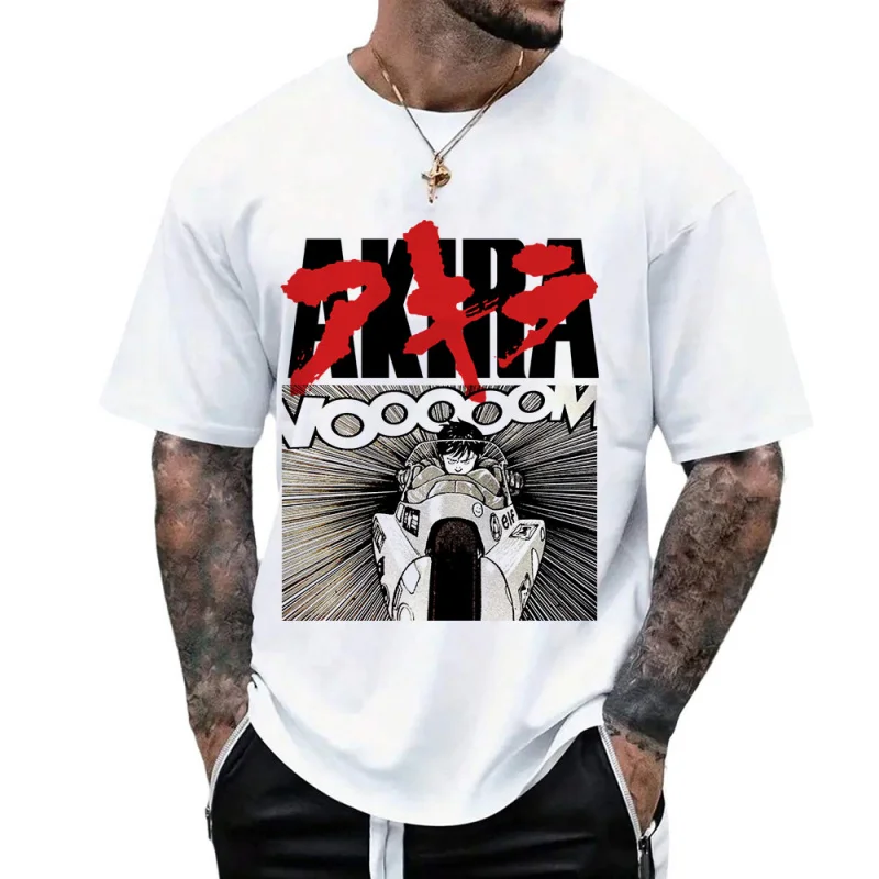 

0225 Vintage Akira Anime T Shirt Cyberpunk Manga City explosion Graphic clothes cyber mecha Neo-Tokyo Streetwear All size tops
