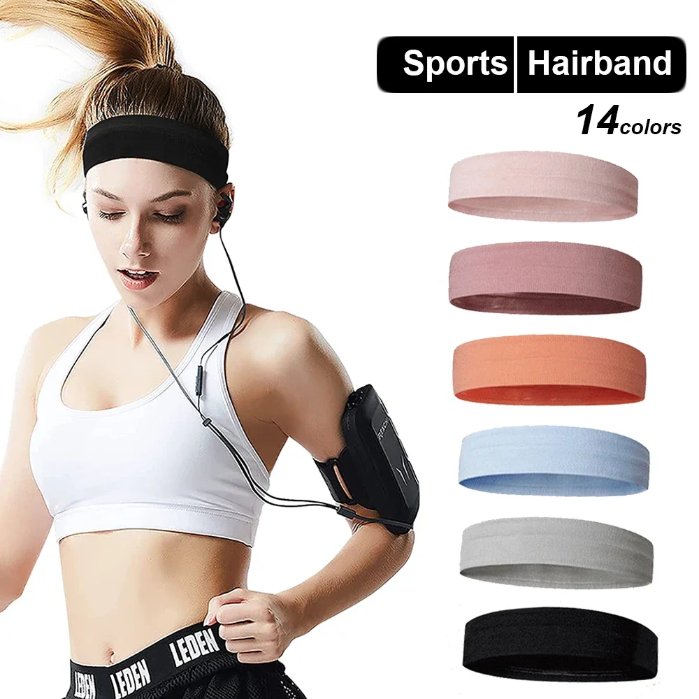 Thick Non-Slip Elastic Sport Headbands Running Sweat-absorbing Yoga Spa Wash Face Hairband for Women Men Hair Accessories