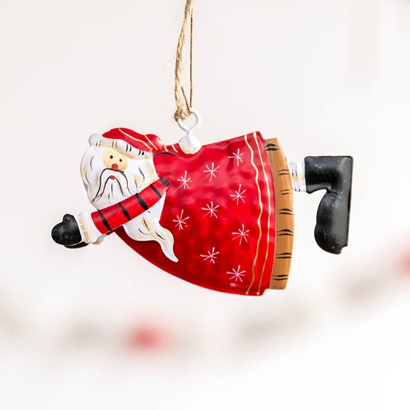 Party Decorations Gift Christmas Pendant Xmas Tree Doll Hanging Metal Ornaments DIY Christmas Day Santa Angel Claus