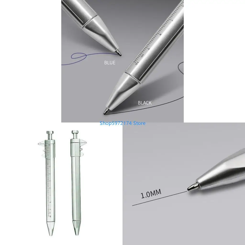 Y3NB Compact 1.00mm Pen Portable Vernier Caliper Lightweight Ballpoint Pen Measuring Tool Suitable for Workshop Industrial