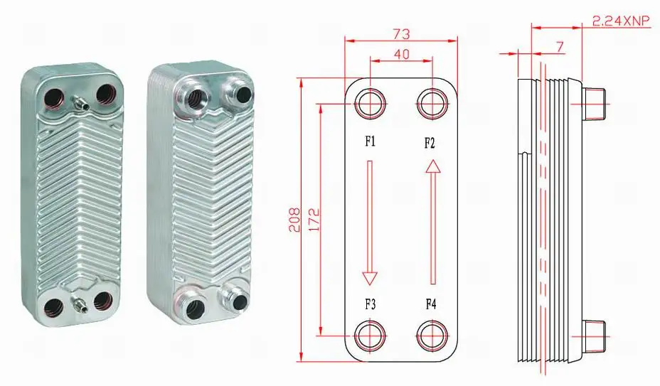 Stainless Steel 14C Series 316 or 314 Brazed Plate Heat Exchanger Heat Exchanger Freon to Water Heat Exchanger