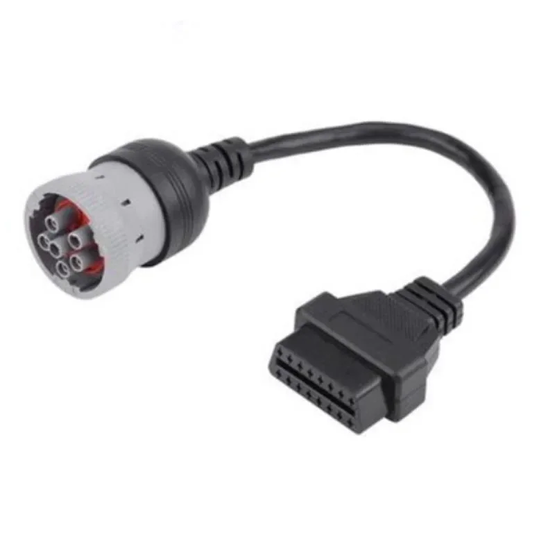 1Pcs 6 Pin J1708 or 9 Pin J1939 to 16 Pin OBD2 OBDII Adapter Cable Open Cable Heavy Duty Truck Car Accessories