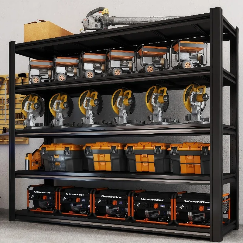 5-Tier Heavy Duty Garage Shelving, 5,000 lbs Capacity Adjustable Metal Storage Shelving Unit for Garage, Basement