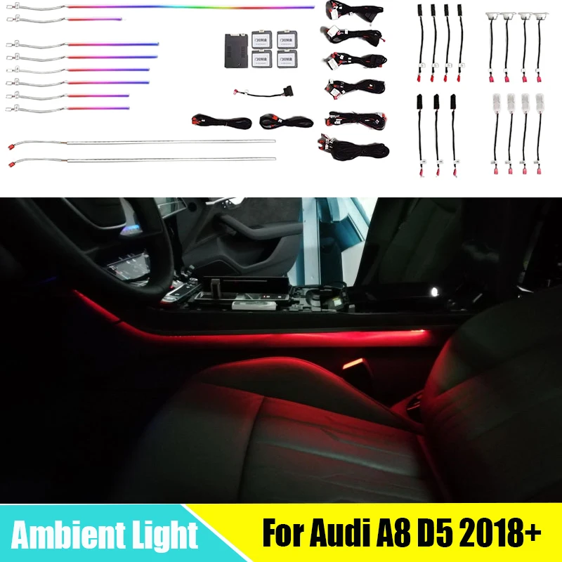 LED ambient light For Audi A8 D5 2018+ Ambient Light Interior  MMI control door Footwell light original with obd