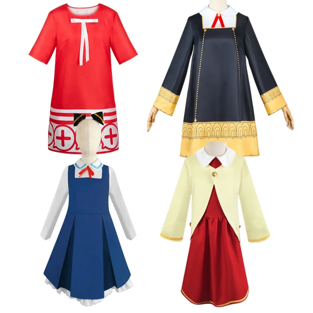 Adult Kids Anime SPY FAMILY Anya Forger Dress Uniform Cosplay Costume