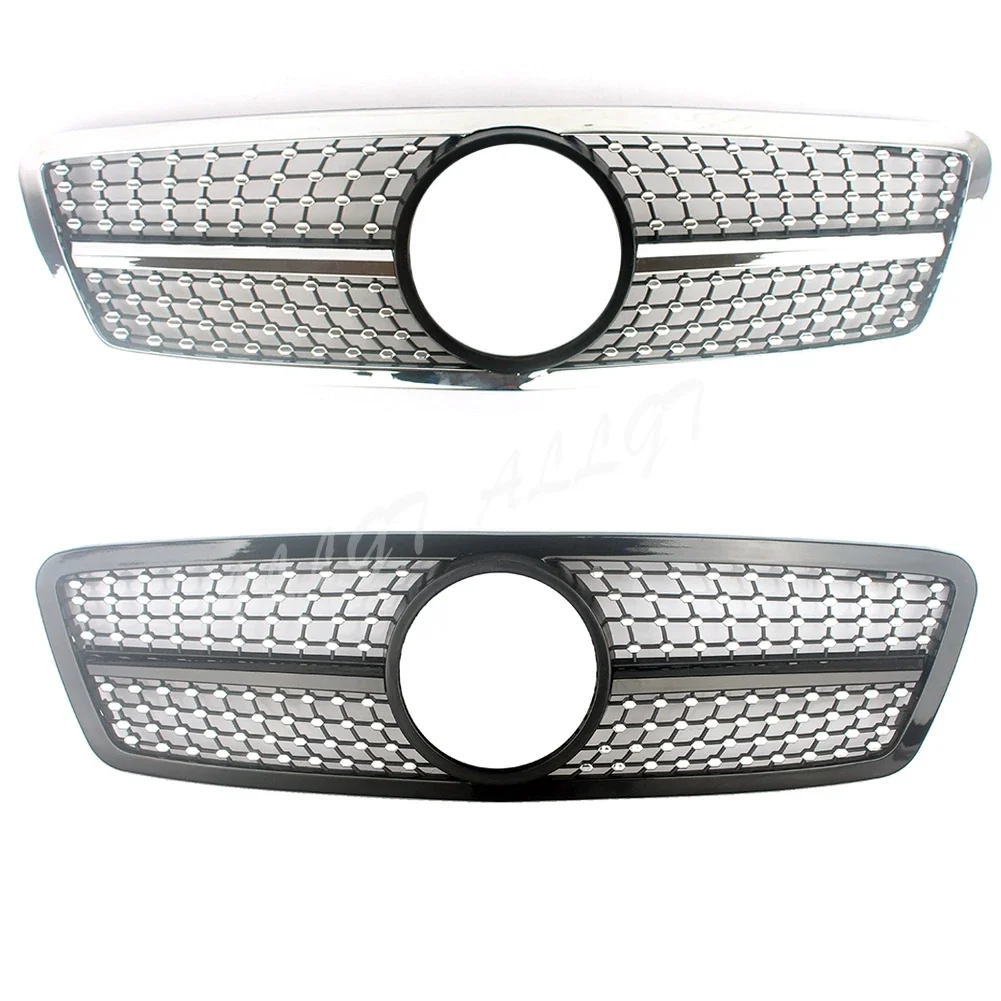 Front Upper Grill Bumper Grilles fit For Mercedes Benz C-Class W203 C280 C320 C240 C200 Diamond Style 2001-2007 Four Doors