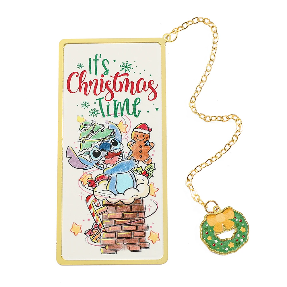 Cute Stitch Cartoon Christmas Bookmark Creative Festival Gifts Reading Page Marker Ohana Means Family Gifts Stationery Supplies