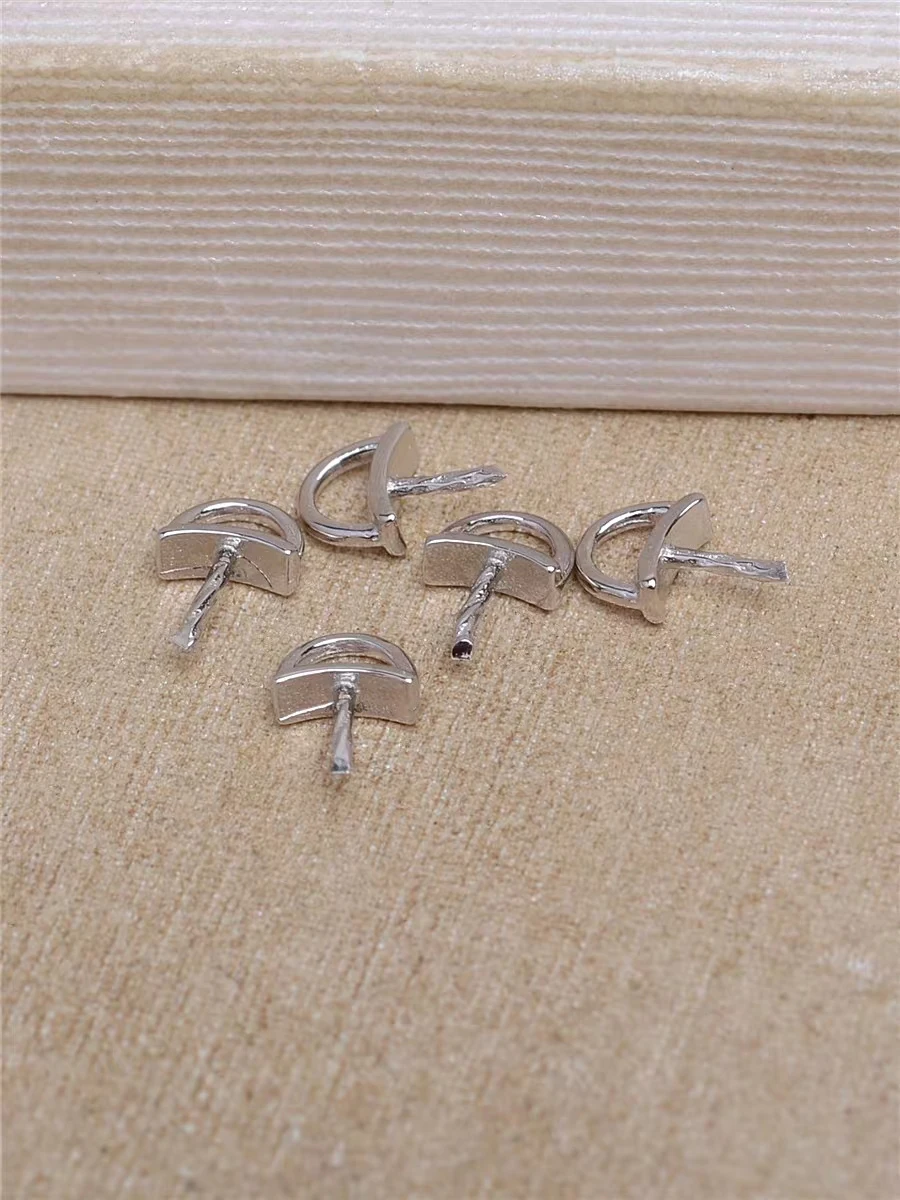 S925 Sterling Silver Pendant Mounts Base Findings Settings Mountings Jewelry Fittings for 8-11mm Pearls 10pcs/lot