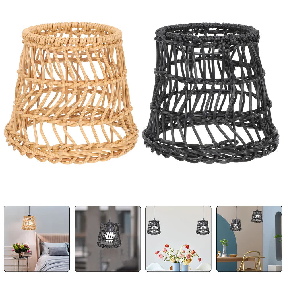 

2 шт. тканый чехол для лампы, пластиковый подвесной абажур, ржавеющий потолочный светильник, декоративный абажур для дома, ресторана, офиса