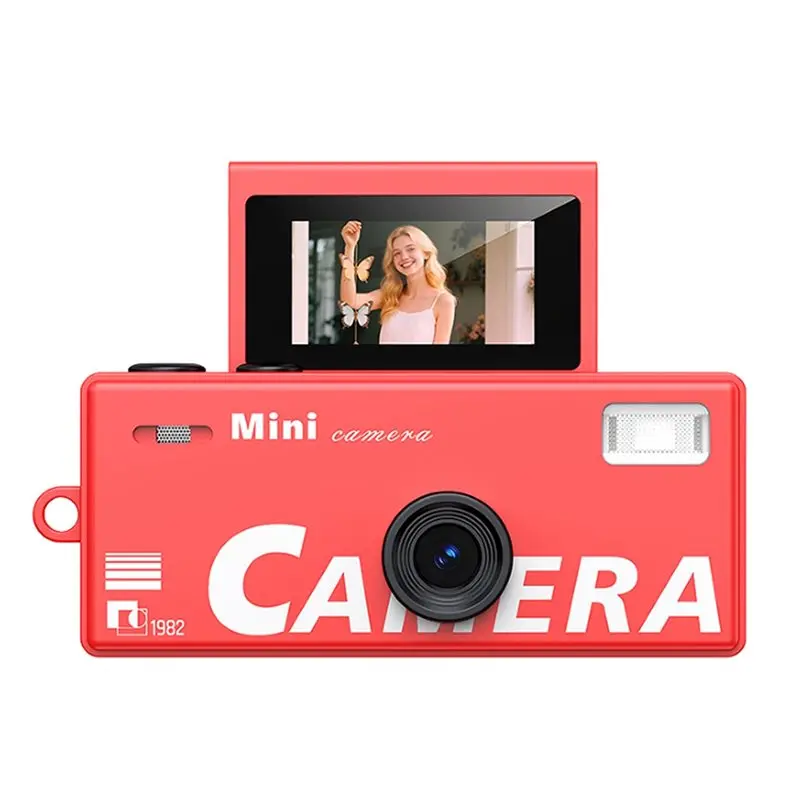 

CJSD-Retro Flip Screen Thumb Keychain Camera 0.96Inch CCD Mini Digital Camera 720P Small Camcorder Video Recorder