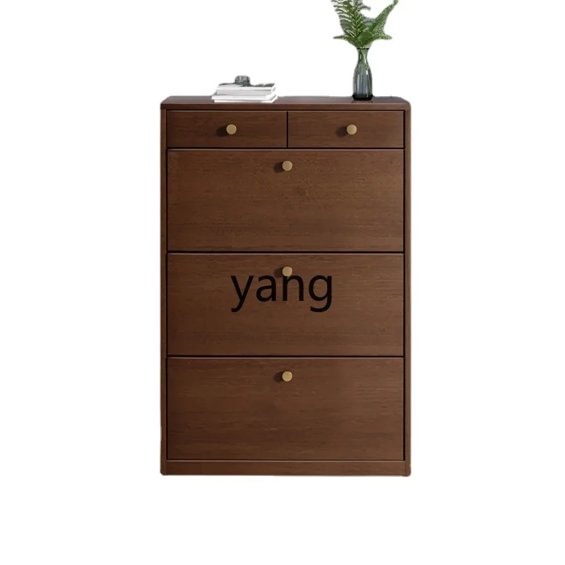 

Yhl Tilting Shoe Cabinet Solid Wood Narrow Household Small Household Style Entrance Large Capacity Entrance Cabinet