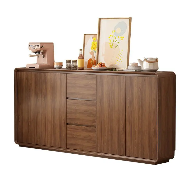 CX all solid wood dining side cabinet integrated against the wall household living room storage tea cabinet