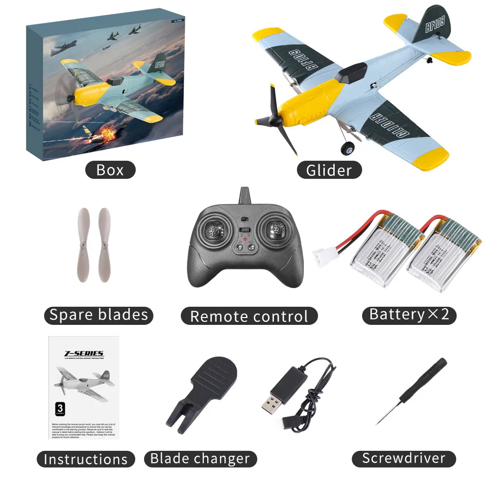 

BF109 Z61 3-канальный радиоуправляемый бомбардировщик с фиксированным крылом, электрическая модель из пенопласта, новый высокопроизводительный игрушечный самолет с дистанционным управлением для начинающих