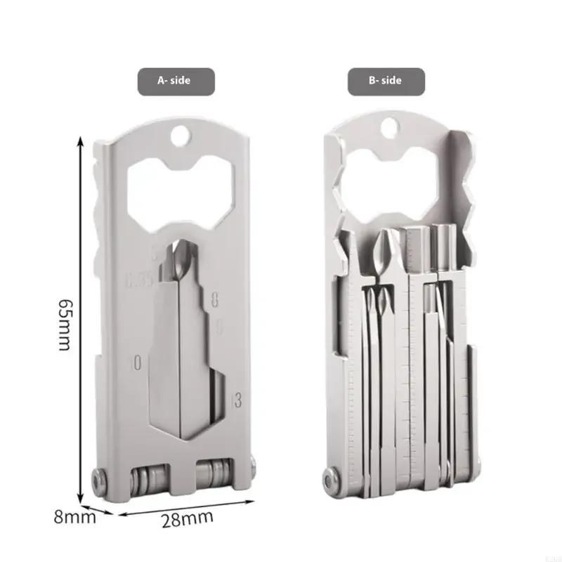 13 in 1 Stainless Steel Multifunction Tool Includes Phone Stand Screwdriver Wrench Ruler For Travel Lightweight