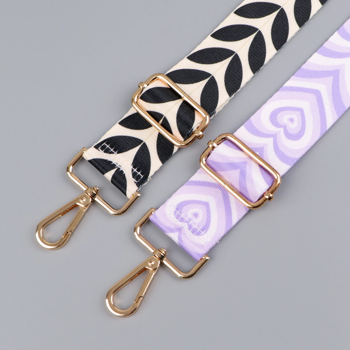 Female Fashionable Retro Removable Leaf Bag Chain Crossbody Bag Widening Adjustable Purple Heart Shoulder Starp Bag Accessories