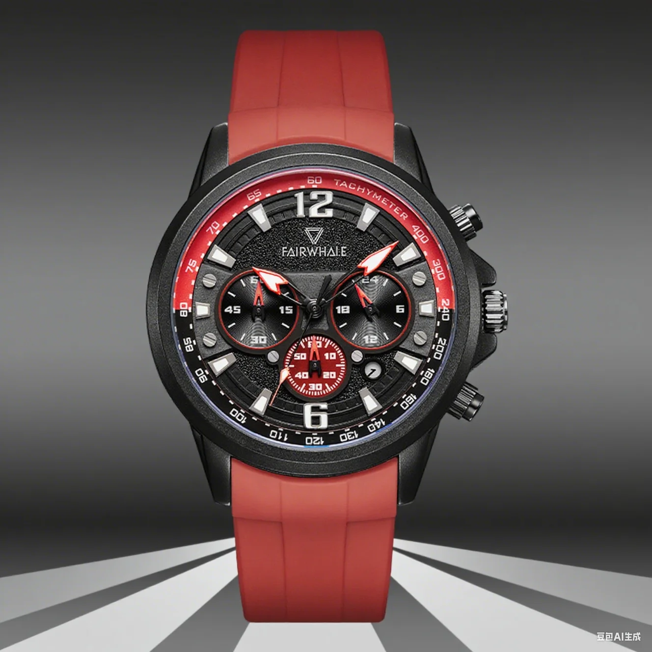 Mark Fairwhale 5530 Men's Watch Waterproof Sports Quartz Cool Street Fashion Night Light Date Display Rap Style Silicone Strap