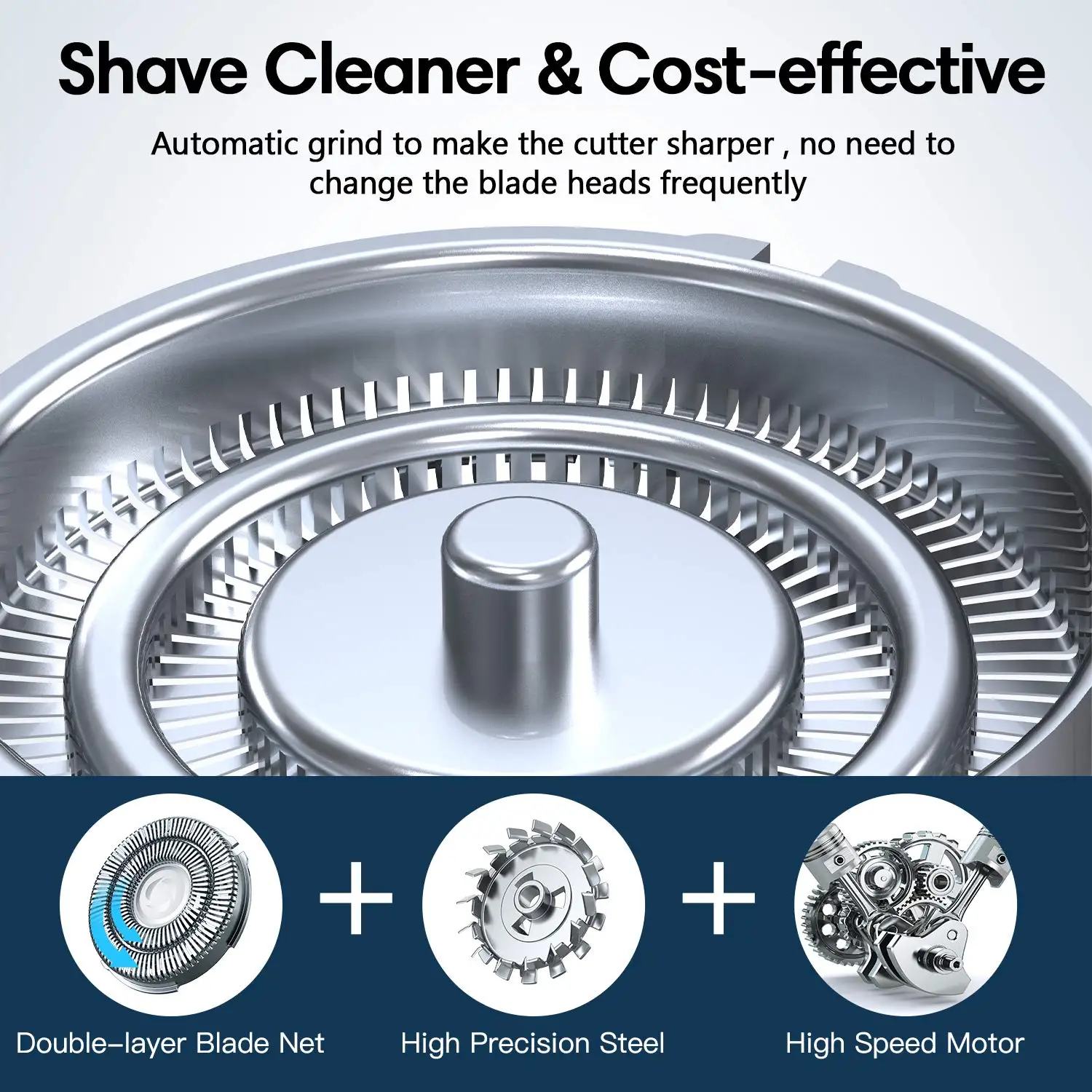 Rasoir électrique Rechargeable à affichage numérique, 6 lames, pour hommes, rasoir pour cheveux, barbe, visage sec et humide