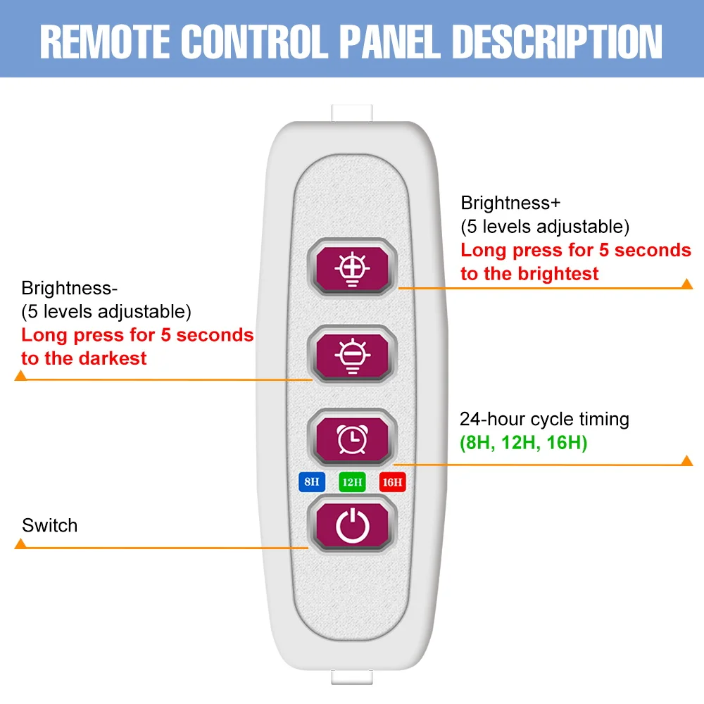 DC5V LED Pianta Coltiva La Luce Spettro Completo Semi di Fiori per Interni Idroponica Scatola di Crescita delle Vegetali Lampada di Coltivazione USB Dimmerabile Temporizzazione
