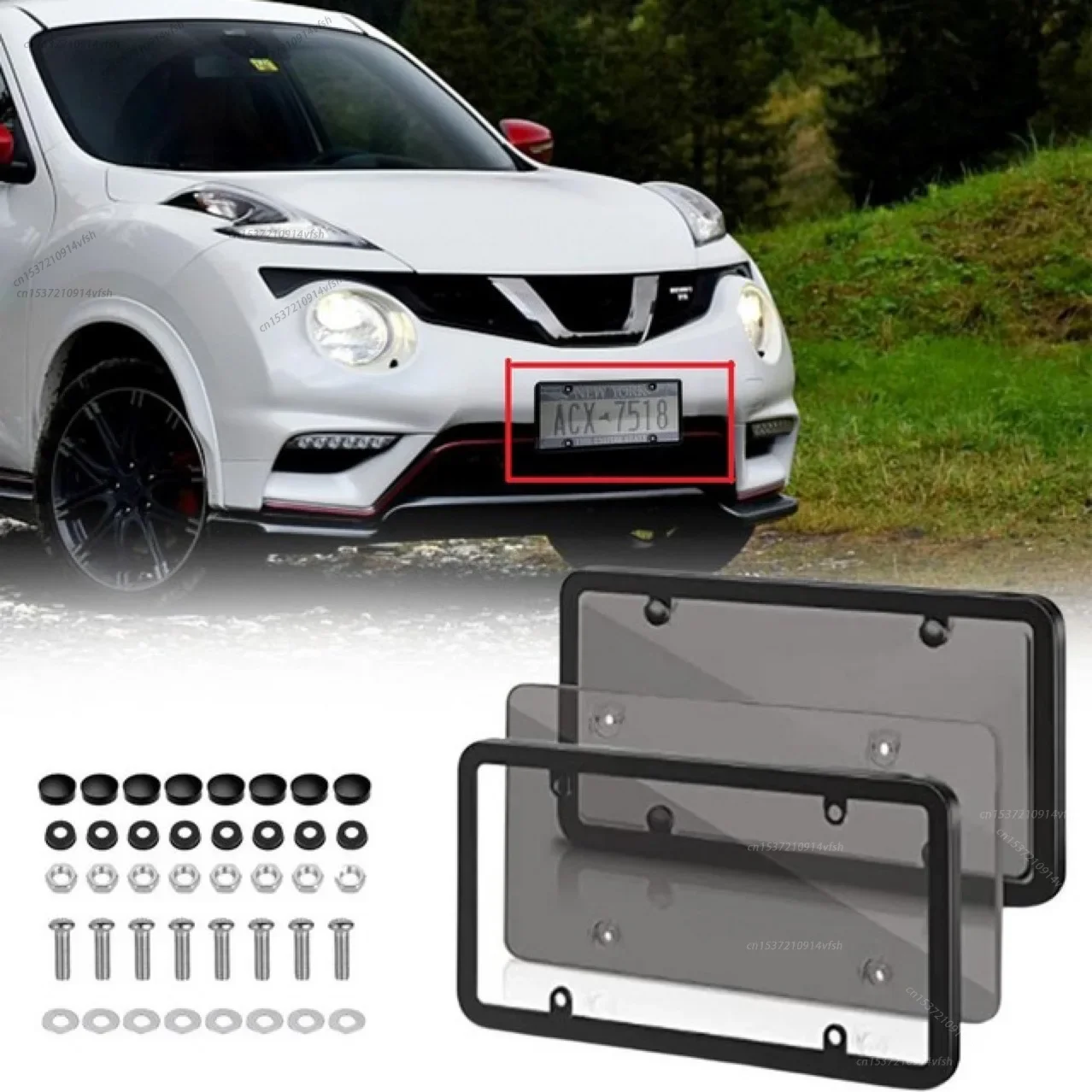 2PCS Universal American License Plate Frame with Screws Number Plate Car Plate Frame 6Inchx12inch for Truck Vehicles Auto