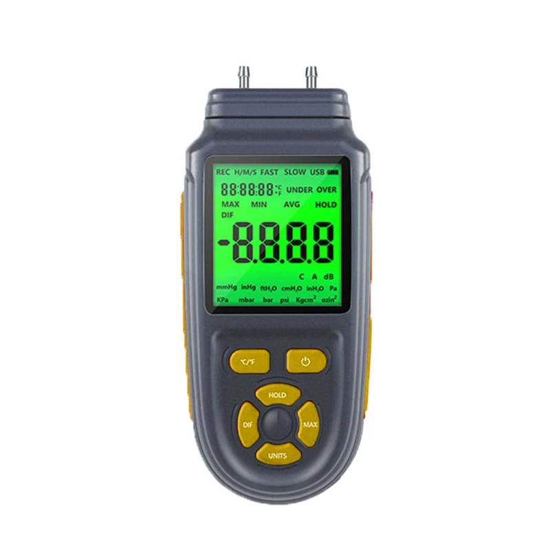 

Digital Handheld Manometer HVAC Air Vacuum/ Gas Differential Pressure Gauge Meter Tester 100 Groups Data Storage Meter