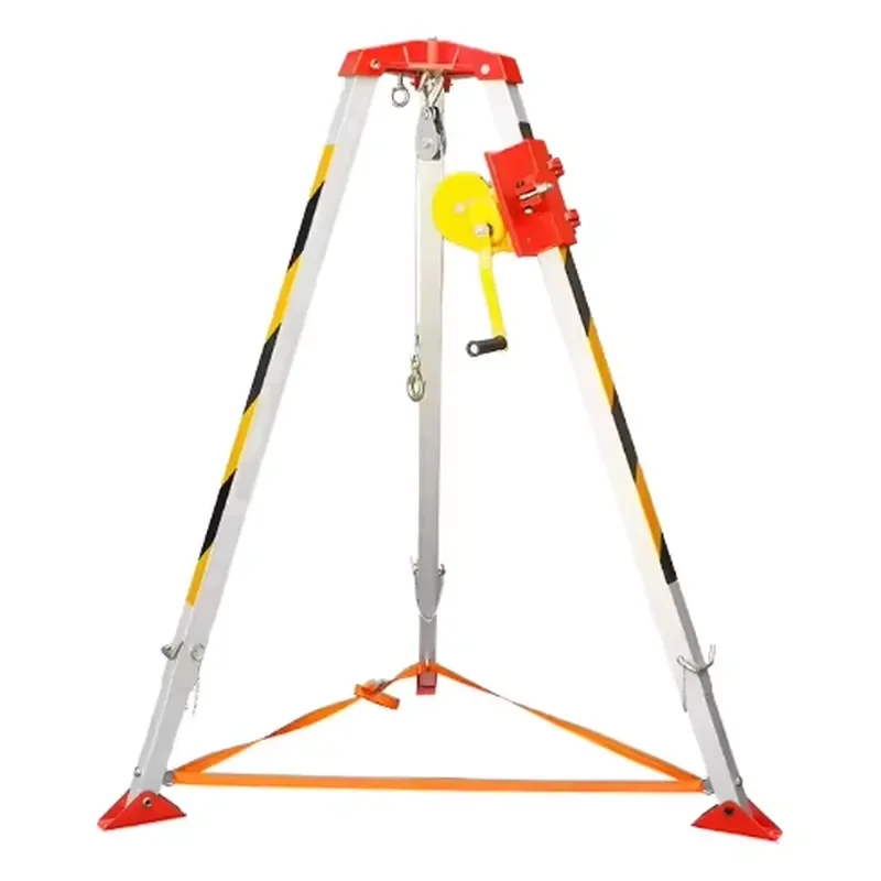 JYH Aluminum Alloy Rescue Tripod, Emergency Fire Fighting and Repair Wellhead Three-legged Support Outdoor Exploration Tunnel