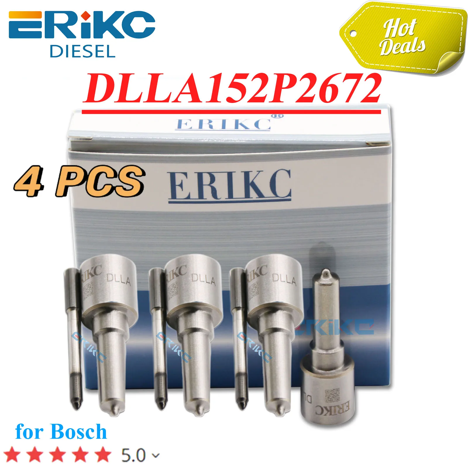 

4PCS DLLA152P2672 0433172672 Diesel Spare Parts DLLA 152P 2672 Common Rail Nozzle Tip DLLA 152 P 2672 for Bosch 0445110005