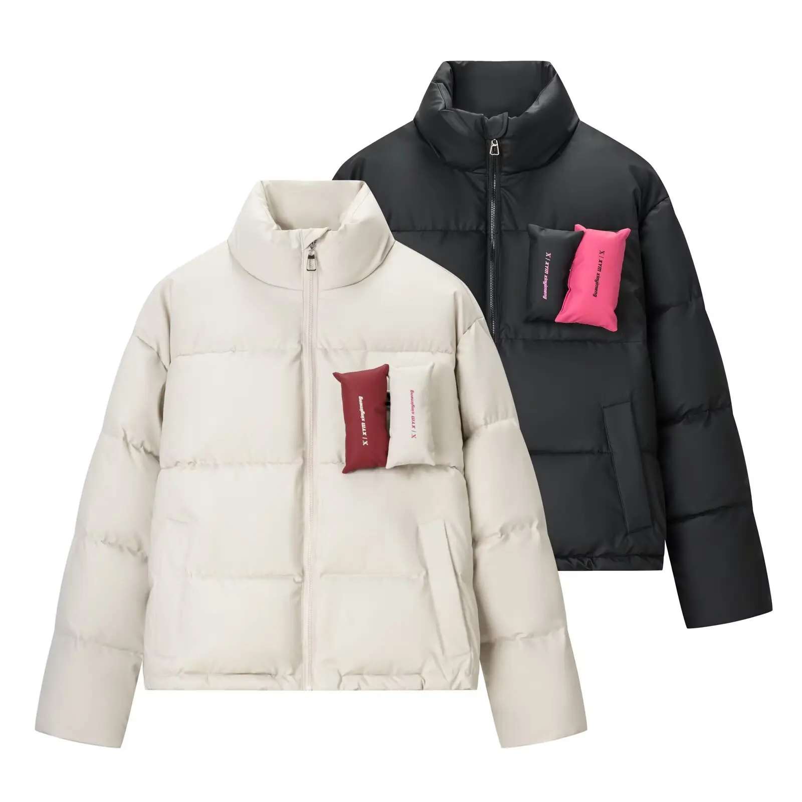 

Женская хлопковая куртка на молнии с высоким воротником, осень-зима, винтажное модное свободное теплое пуховое пальто, модные утолщенные короткие парки