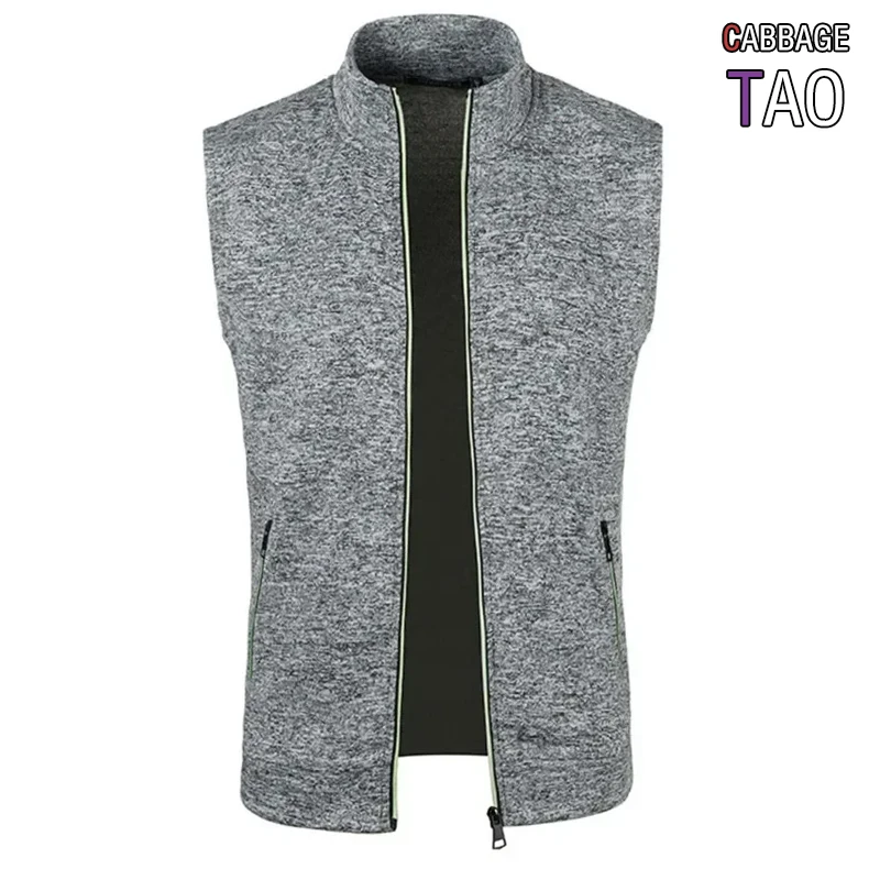 Mens Zip Sleeveless Vest Coat Casual Outdoor Sweatshirt Jacket Utility Work Wear Breathable Tops for Cycling Hiking Street Style