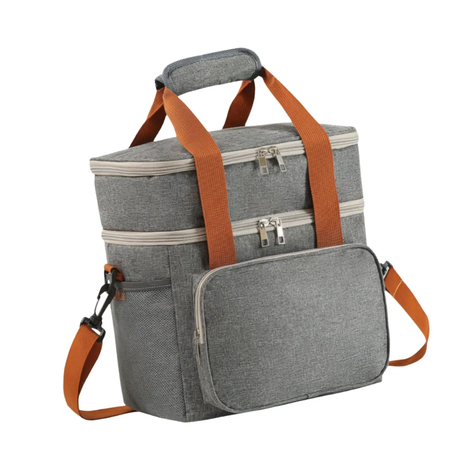 Reusable Lunch Box with Adjustable Shoulder Strap Tote Bag Organizer Insulated Thermal Bag for Hiking Office Students Beach