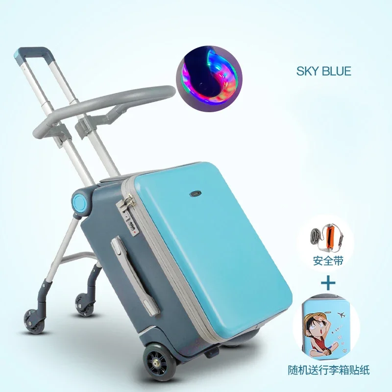 Baby can sit and ride lazy luggage, men women, baby travel trolley suitcase, baby stroller, artifact, Children's boarding case