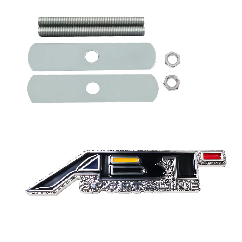 سيارة الجبهة شواء شعار ثلاثية الأبعاد المعادن ABT شارة الديكور ملصق مائي اكسسوارات لأودي Sline A4 B8 A3 8P A6 C7 8V B6 B7 B9 A4L TTRS TTS