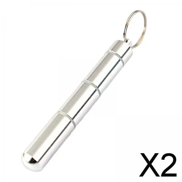 

2xPortable Pill Case Storage Small Pill Box Keychain for Camping Travel