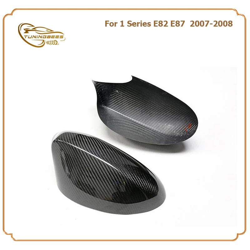 Add on/Replacement Style Carbon Fiber Side Door Rearview Mirror Cover Protector Rearview Cap For BMW 1 Series E82 E87 2007 2008