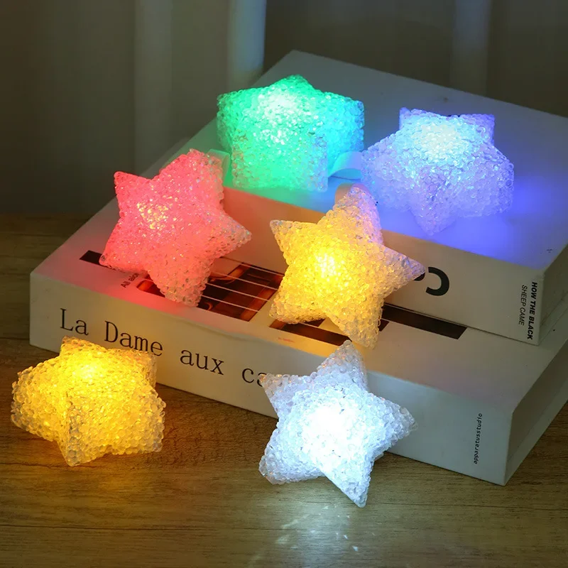 Star Handheld LED Light Cute Acrylic Star Shaped Night Light Anti-slip Band Light Lamp for Dance Performance Stage Photo Prop