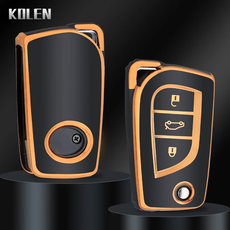 

TPU Car Flip Key Cover Case Shell Fob For Toyota Rav4 Auris Corolla Verso Yaris C-HR Scion TC IM Aygo Avensis Camry Accessories