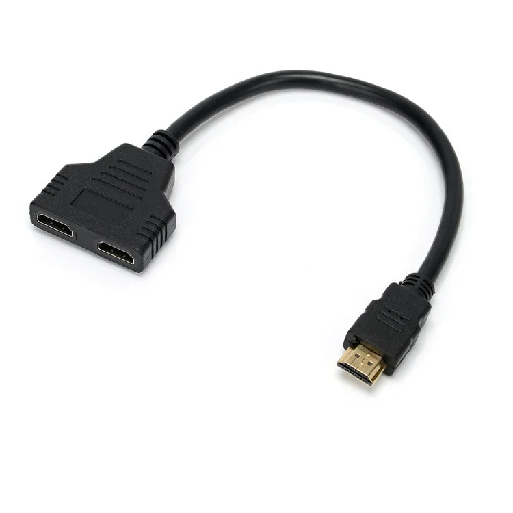 Cable divisor HDMI macho 1080P a HDMI dual hembra Cable adaptador divisor HDMI de 1 a 2 vías, compatible con dos televisores al mismo tiempo