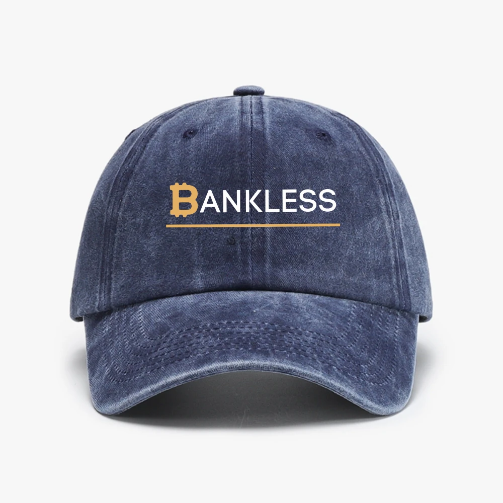 Bankless Hipster hat Bitcoin Cryptocurrency Miners Meme Men Distressed Baseball Cap Adjustable Washed cowboy hat