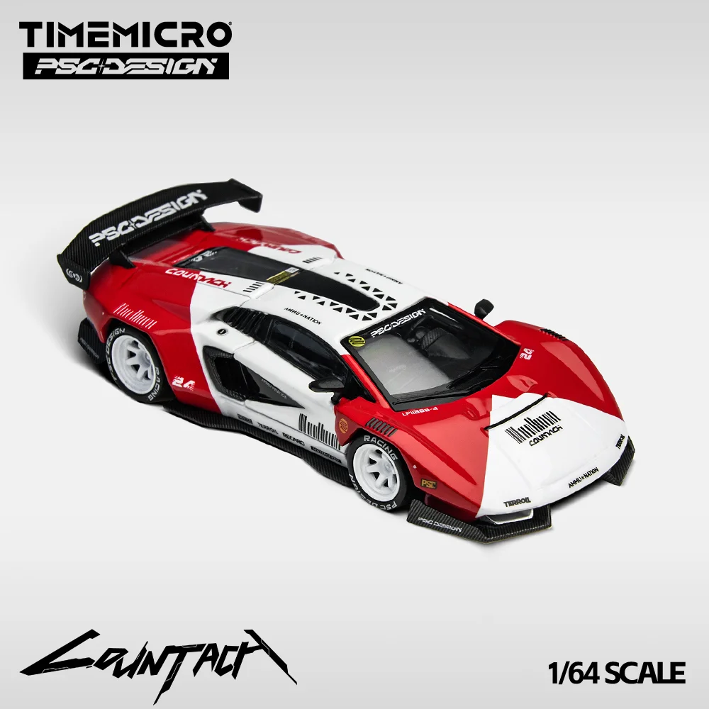 

TIME MICRO × PSC DESIGN 1:64 Countach Red Simulation Alloy Car Model for Hobby&Display*Gift
