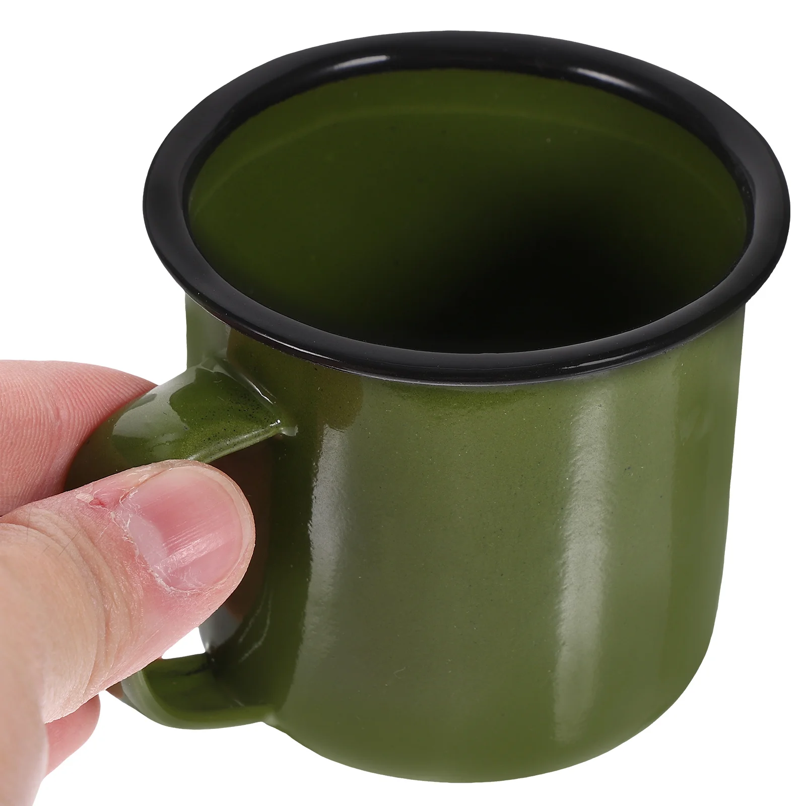 

Vintage Shot Glass Retro Mugs Enamel Cup Enamelware Chocolate Water Green Travel