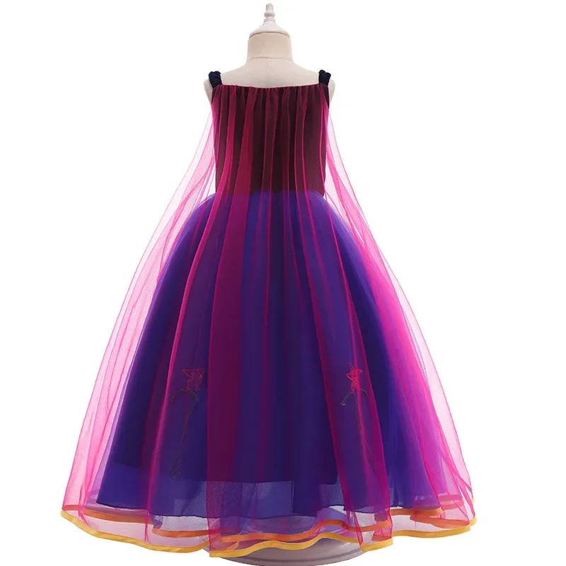 فستان فروزن للأطفال فتاة صغيرة آنا حفلة 3 4 5 6 7 8 9 10 11 12 سنة زي الأطفال الأميرة الرقص زي فاخر