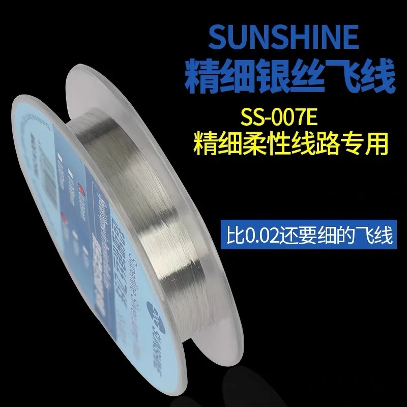 SUNSHINE SS-007E 0.007/ 0.009mm Superfine Silver Jump Wire Special Purpose for Flexible Circuit Dedicated Siver Wire Flying Line