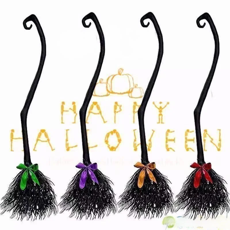 

loween Witch Broom Children's Toy Decorative Magic Broomsti Witch Wand Ghost Festival Props Broom