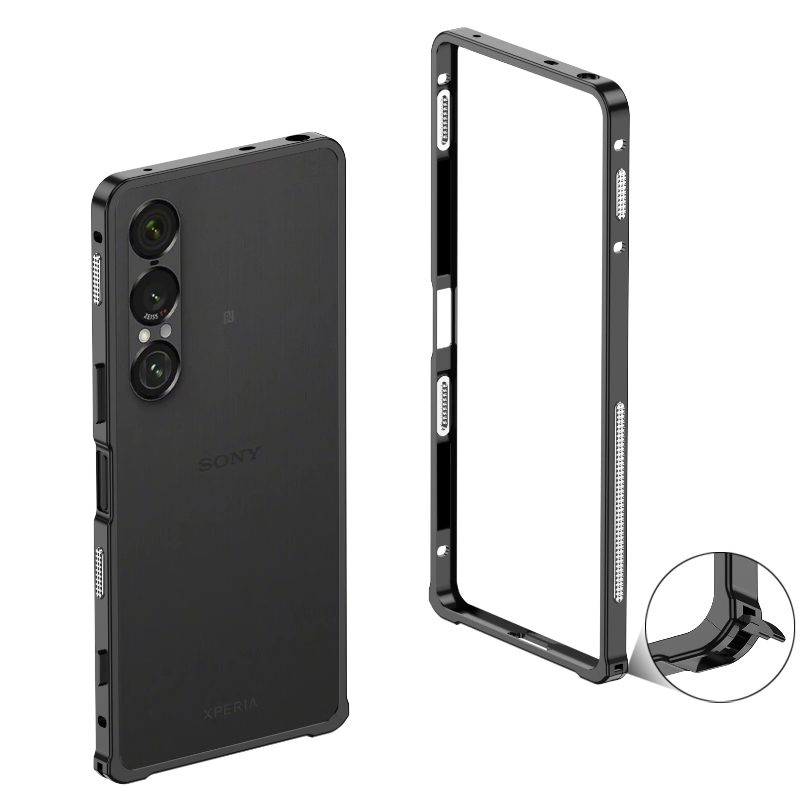 Metal Frame Case For Sony Xperia 1 VII Ultra-thin Heat Dissipation Split Seahorse Buckle Design Cover For Sony Xperia 1vii
