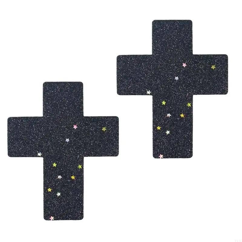 Heart Sequins Pasties Breast Petals Punk Rivets Triangular Crosses Party Reusable Adhesive Nipple Covers for Women Y1AC