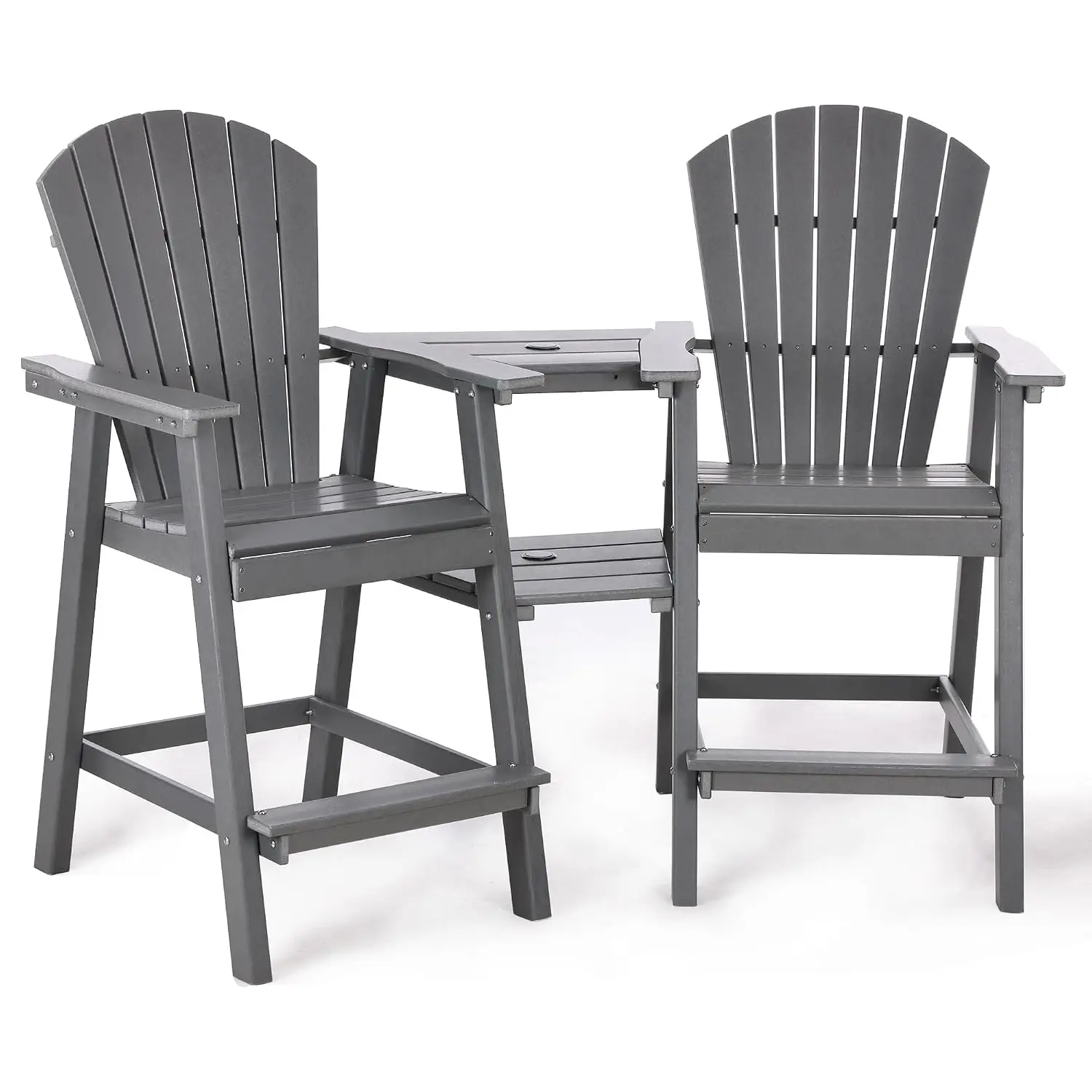Tall Adirondack Chairs Set of 2 with Double Connecting Trays, Customized
