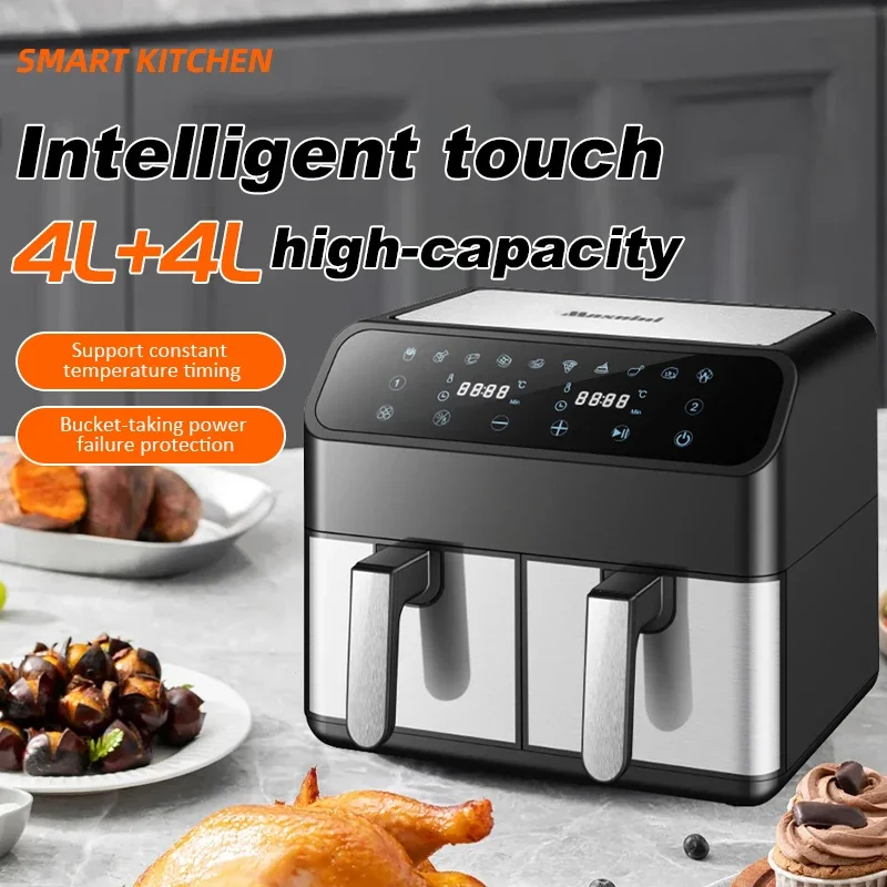 oil-free double small wholesale smart kitchen appliances 8l electr electric deep air fryers manufacturer digital air fryer oven