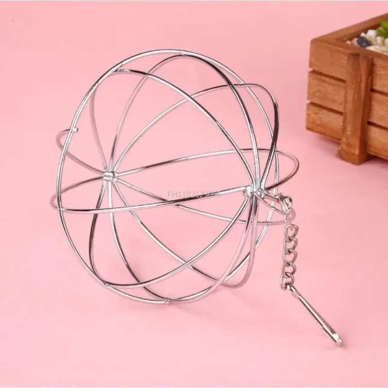 Hay Manger Food Ball Feed Dispense Stainless Steel Plating Grass Rack Ball for Rabbit Guinea Pig Pet Hamster Small Pet Supplies