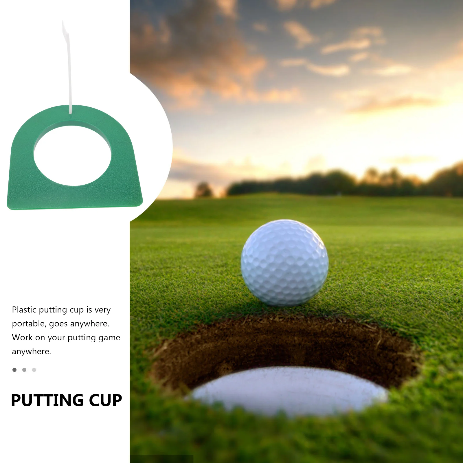 2Sets Golf Putting Cup Compact Plastic Golf Putter Training Aid Portable Practice Hole Indoor Outdoor Golfs Putting Cup