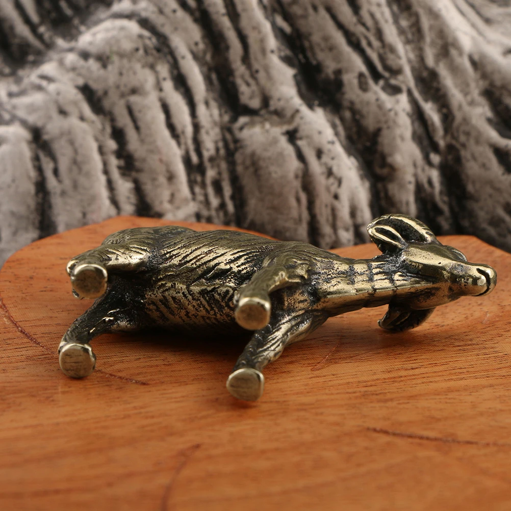 

1pc Brass Cattle Miniature Pet Desktop Adornment Gift For Brass Cattle Tea Pet Tea Indoor Desktop Decor Lovers
